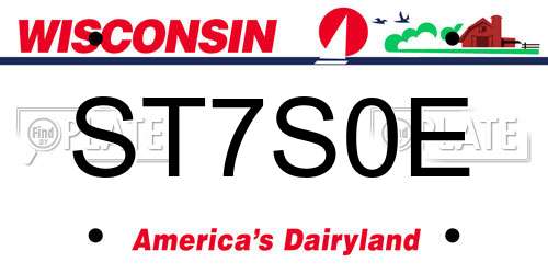 ST7S0E Wisconsin License Plate