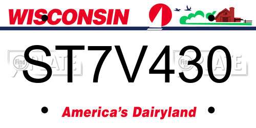 ST7V430 Wisconsin License Plate