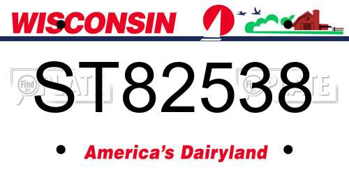 ST82538 Wisconsin License Plate
