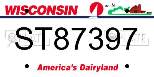ST87397 Wisconsin License Plate