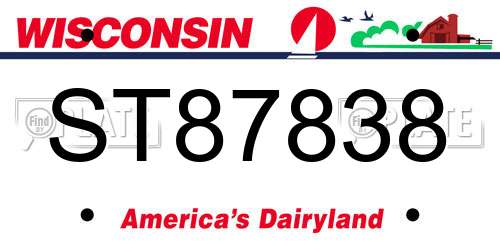 ST87838 Wisconsin License Plate