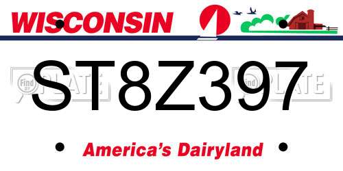 ST8Z397 Wisconsin License Plate