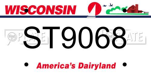 ST9068 Wisconsin License Plate