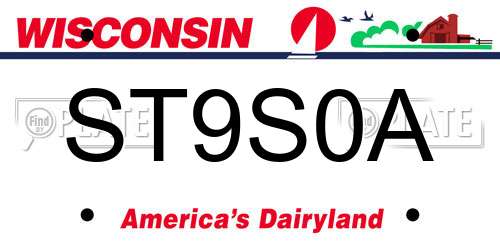 ST9S0A Wisconsin License Plate