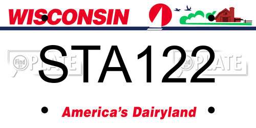 STA122 Wisconsin License Plate