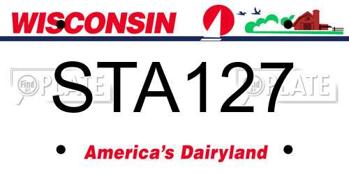 STA127 Wisconsin License Plate