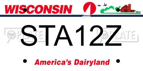 STA12Z Wisconsin License Plate