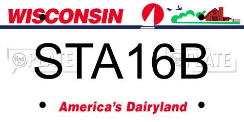 STA16B Wisconsin License Plate