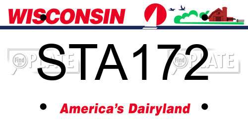 STA172 Wisconsin License Plate