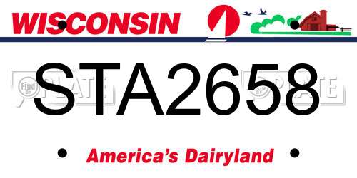 STA2658 Wisconsin License Plate