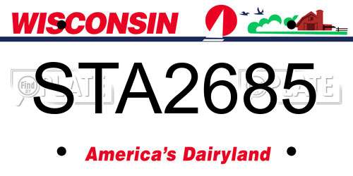 STA2685 Wisconsin License Plate