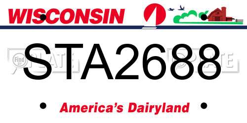 STA2688 Wisconsin License Plate