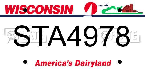 STA4978 Wisconsin License Plate