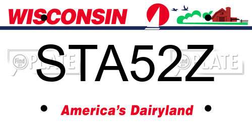 STA52Z Wisconsin License Plate