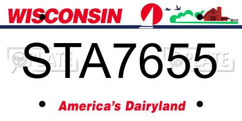 STA7655 Wisconsin License Plate