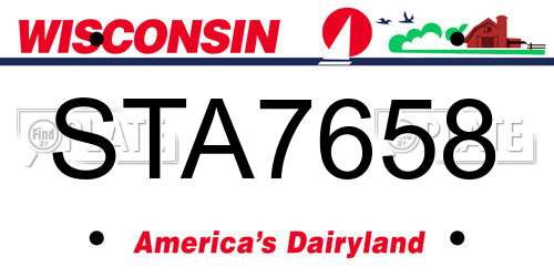 STA7658 Wisconsin License Plate