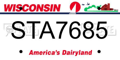 STA7685 Wisconsin License Plate