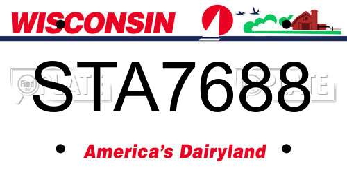 STA7688 Wisconsin License Plate