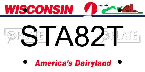 STA82T Wisconsin License Plate