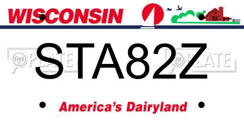 STA82Z Wisconsin License Plate