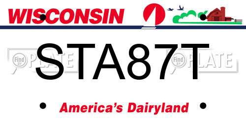STA87T Wisconsin License Plate