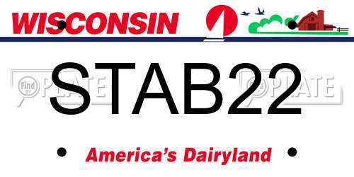 STAB22 Wisconsin License Plate