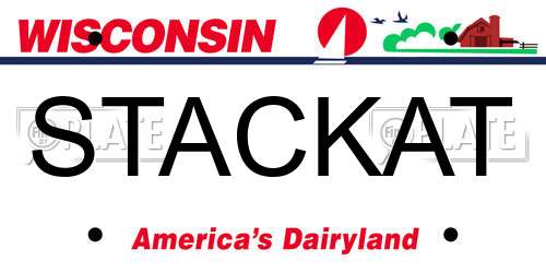 STACKAT Wisconsin License Plate