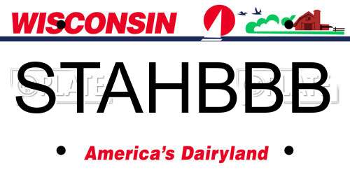 STAHBBB Wisconsin License Plate
