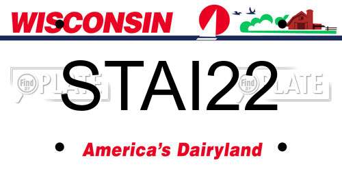 STAI22 Wisconsin License Plate