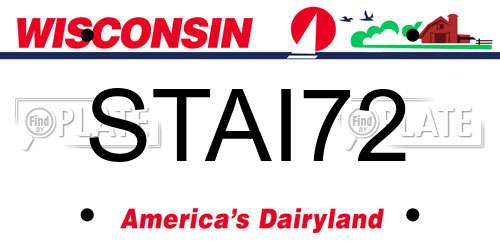 STAI72 Wisconsin License Plate