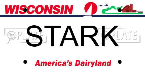 STARK Wisconsin License Plate