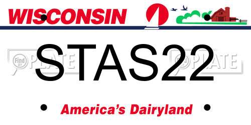 STAS22 Wisconsin License Plate
