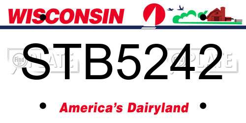 STB5242 Wisconsin License Plate