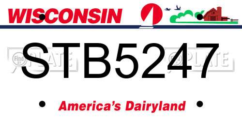 STB5247 Wisconsin License Plate