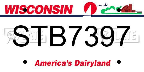 STB7397 Wisconsin License Plate
