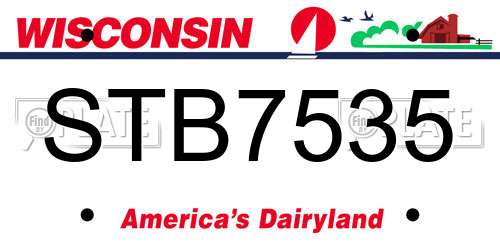 STB7535 Wisconsin License Plate