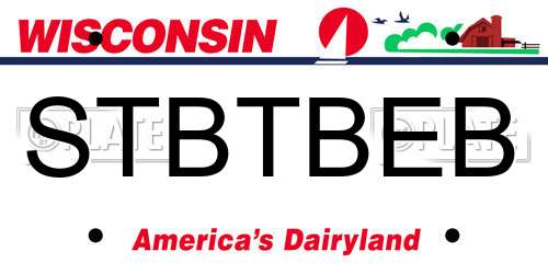 STBTBEB Wisconsin License Plate
