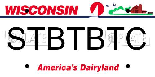 STBTBTC Wisconsin License Plate