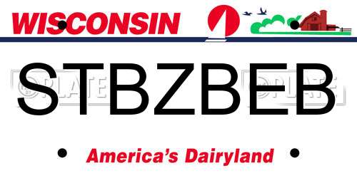 STBZBEB Wisconsin License Plate