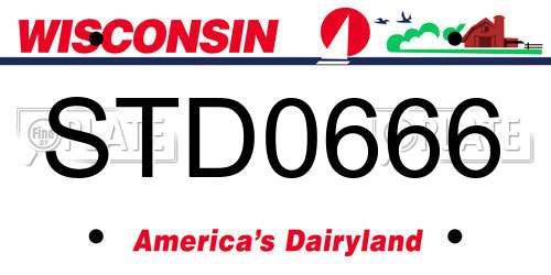 STD0666 Wisconsin License Plate