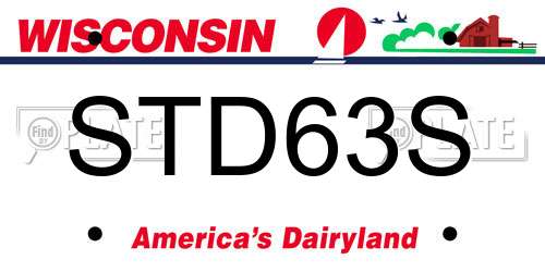STD63S Wisconsin License Plate