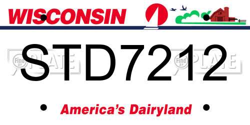 STD7212 Wisconsin License Plate