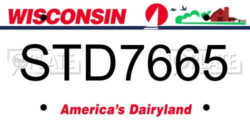 STD7665 Wisconsin License Plate