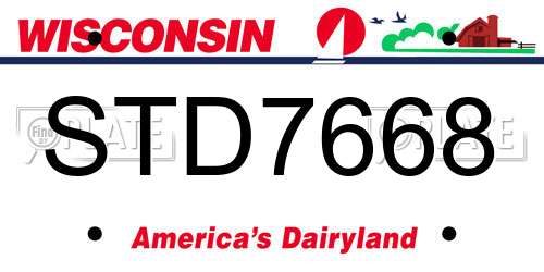 STD7668 Wisconsin License Plate