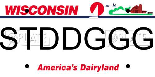 STDDGGG Wisconsin License Plate