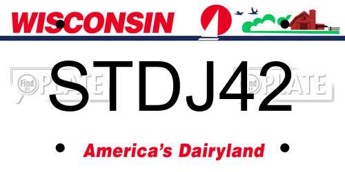 STDJ42 Wisconsin License Plate