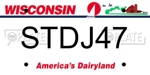 STDJ47 Wisconsin License Plate