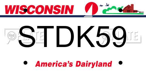 STDK59 Wisconsin License Plate