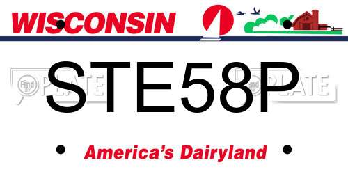 STE58P Wisconsin License Plate