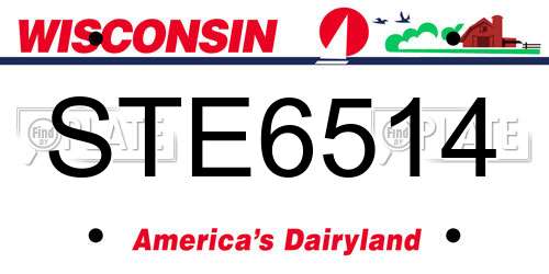STE6514 Wisconsin License Plate